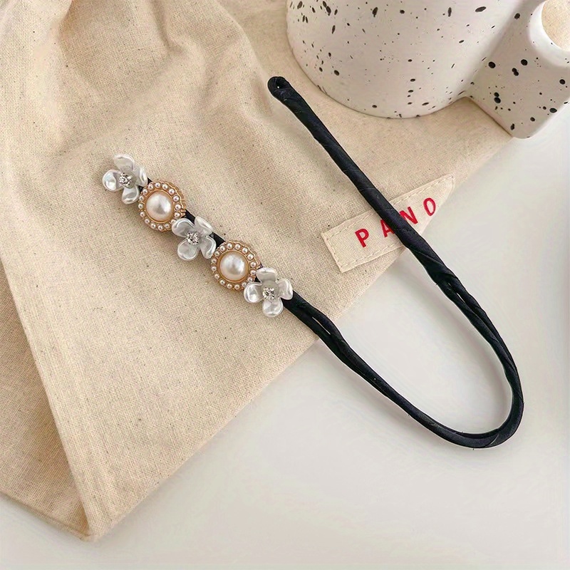 Vintage Faux Pearl Flower Hair Tie Donut Hair Bun Maker Diy Lazy Hair