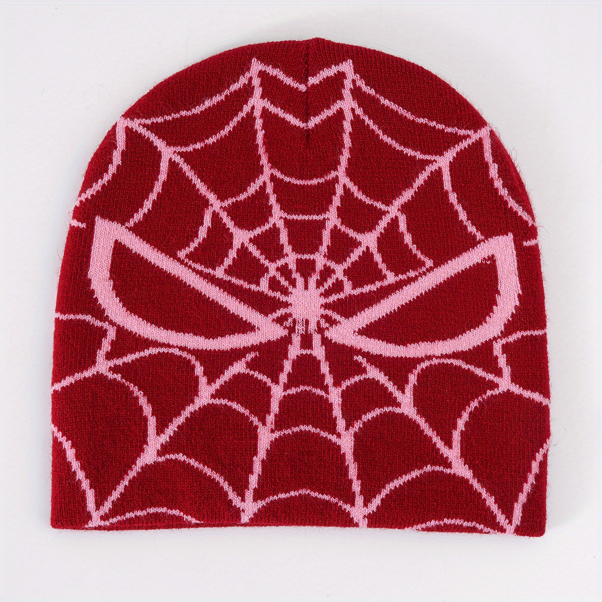 Hip Hop Knitted Beanie Unisex Spider Web Jacquard Skull - Temu Canada