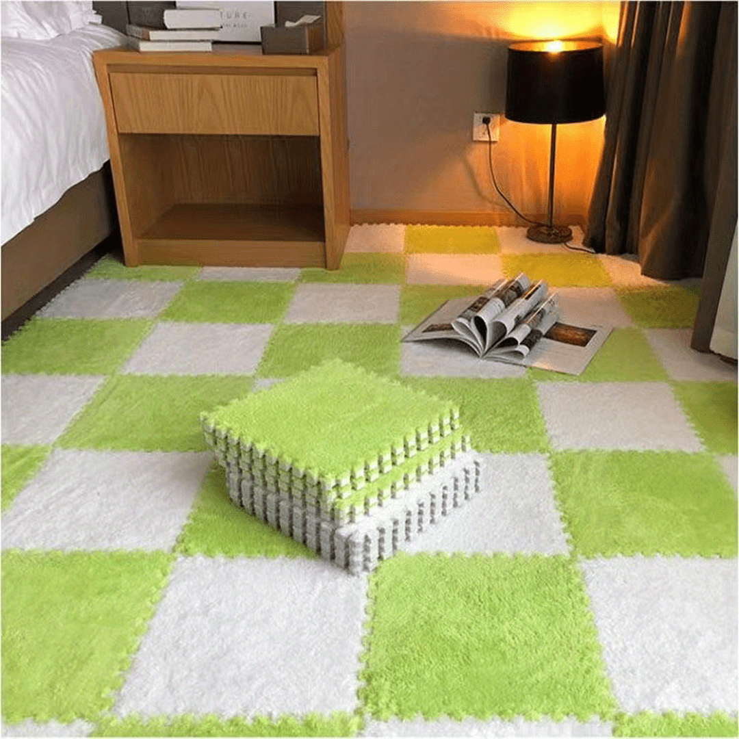 10pcs Plush Foam Puzzle Mats for Kids' Bedrooms & Floors