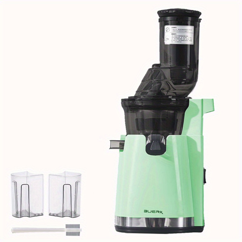 Cold Press Juicer Machine, Professional Slow Juicer With,vegetable And Fruit,slow  Speed Double Helix Juicer,commercial Household Use With Juice Coarse  Strainer,two Juice Cups,brush, Violet, Retro Style - Temu