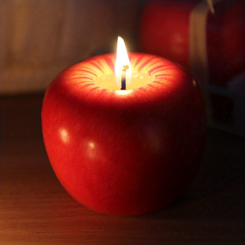 Small Votive Candle Holders Fruit-Shaped Candle Wedding Party Decoration  Christmas Eve Candle (red, One Size)