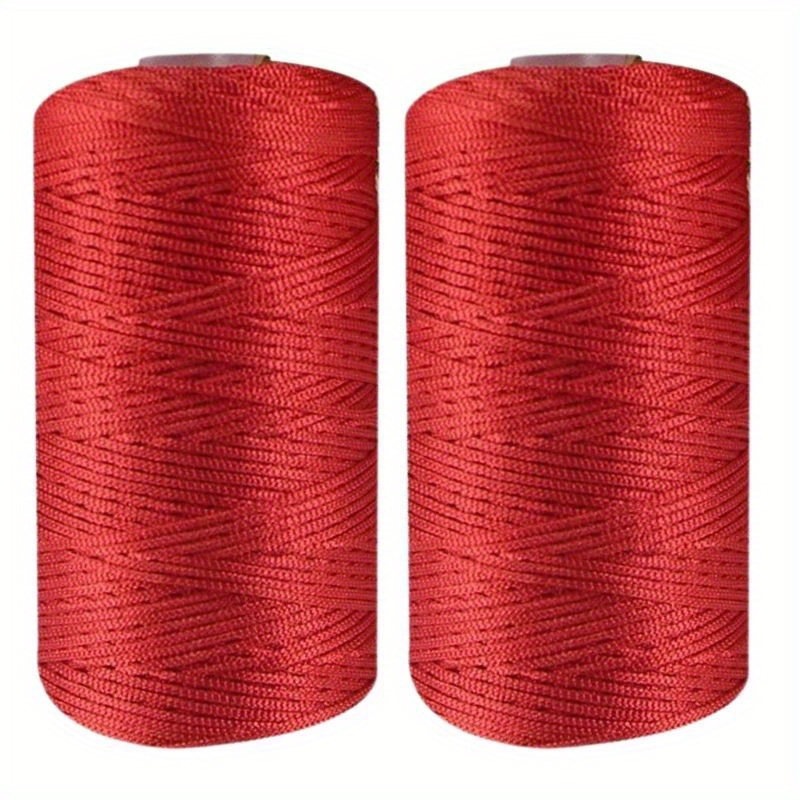Yarn for Crocheting, Soft Silk Light Thin Thread for Hand Knitting and DIY  Projects(Dark red)