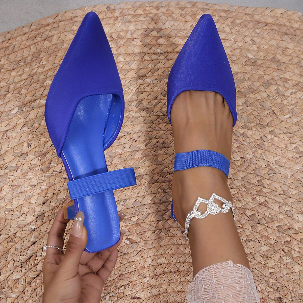 pointed toe slingback kitten heels