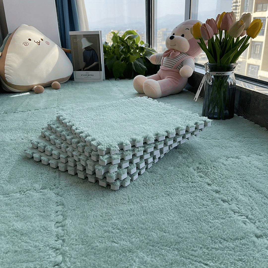 10pcs Plush Foam Puzzle Mats for Kids' Bedrooms & Floors
