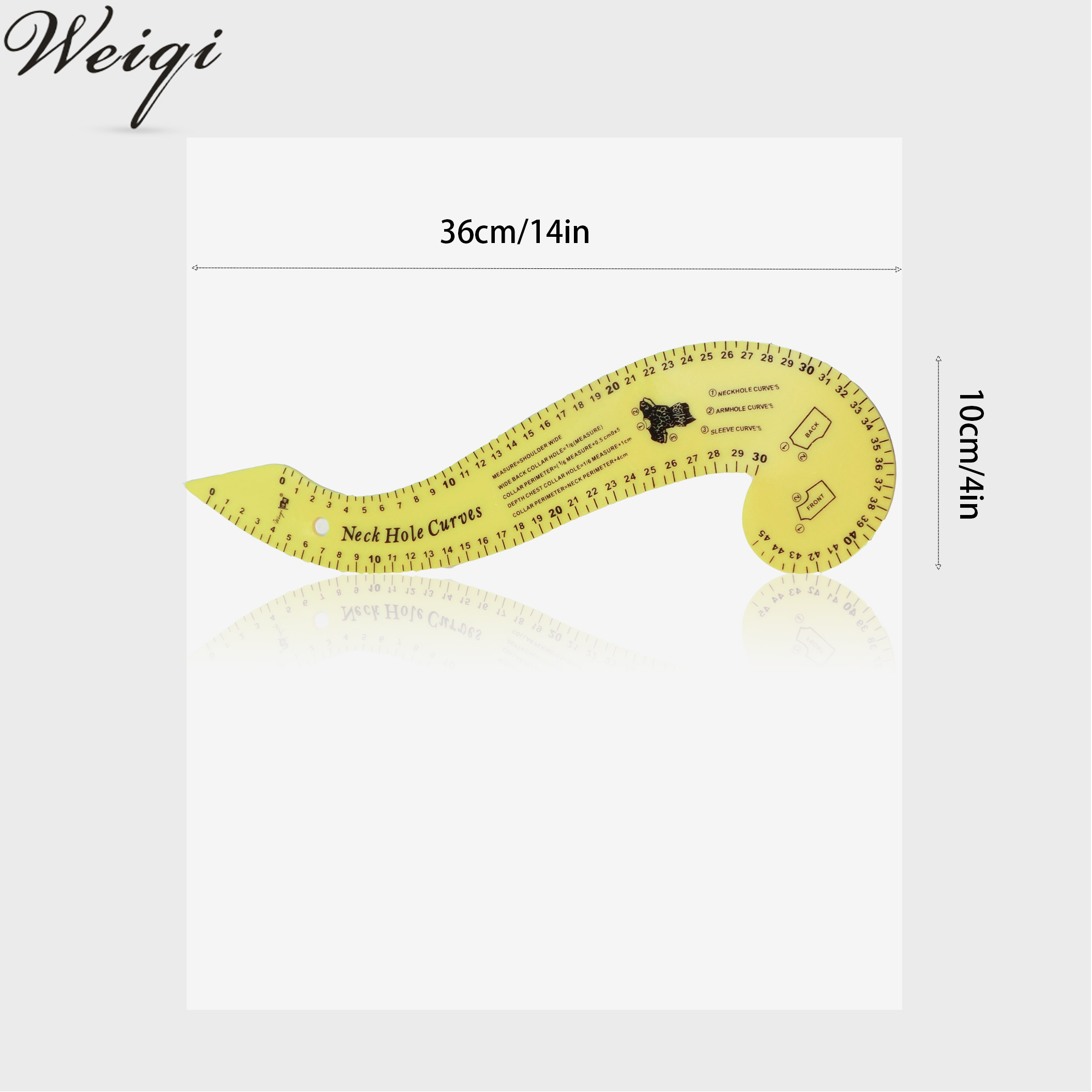 1pc Neck Hole Curve Ruler Clothing Ruler Sewing Measurement Tailor Craft  Tool Clothing Model Tailor Ruler Built-in Scale Drawing Ruler