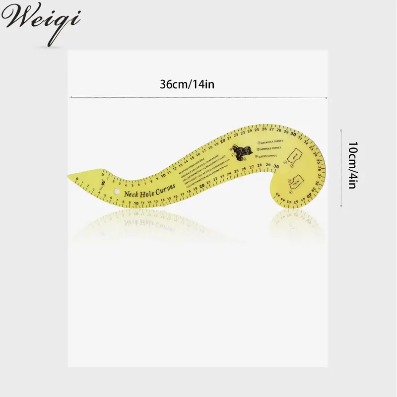 1pc Neck Hole Curve Ruler Clothing Ruler Sewing Measurement Tailor Craft  Tool Clothing Model Tailor Ruler Built-in Scale Drawing Ruler