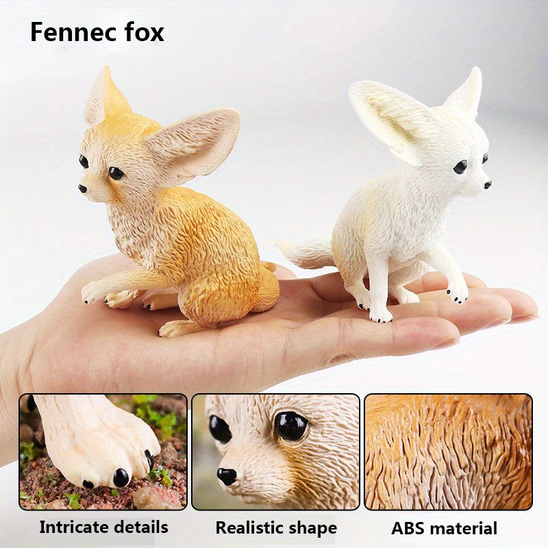 10 Pieces A Lot Mini Creative Simulation Fox Toys Resin&fur Yellow