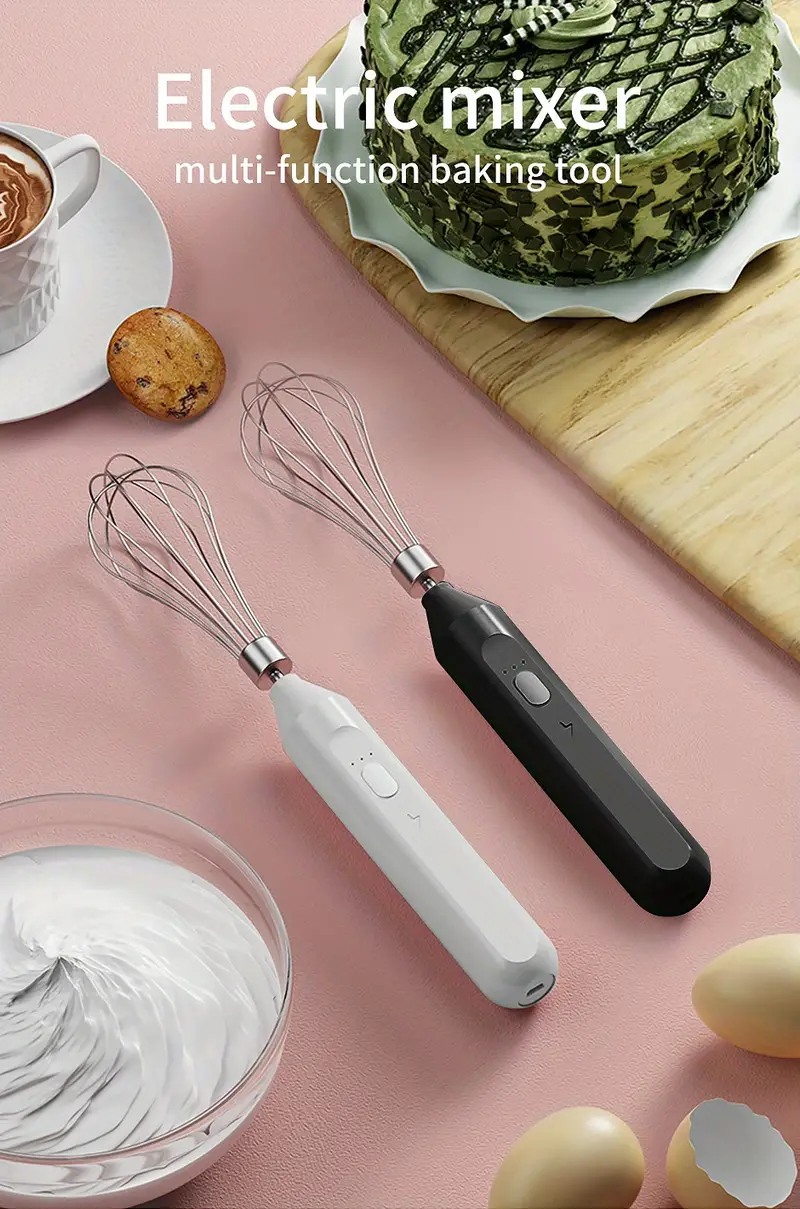 1pc egg beater cake cream baking automatic blender handheld coffee bubbler cow grandma bubbler household wireless electric milk frother details 0