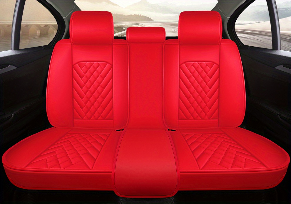 Leather Seat Cushions Custom Fit Driver Seat Protector Pads Red Thread Auto  Interior Decor Accessories – SEAMETAL