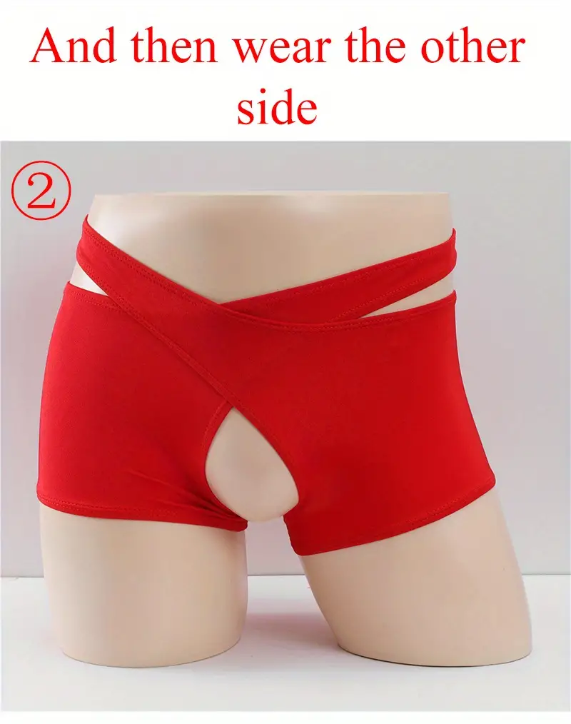 Stretchy Crotchless Boxer Briefs Men Sexy Tempting Underwear
