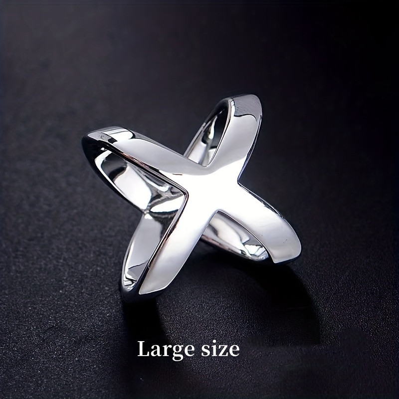 X-Shaped Scarf Ring in Silver