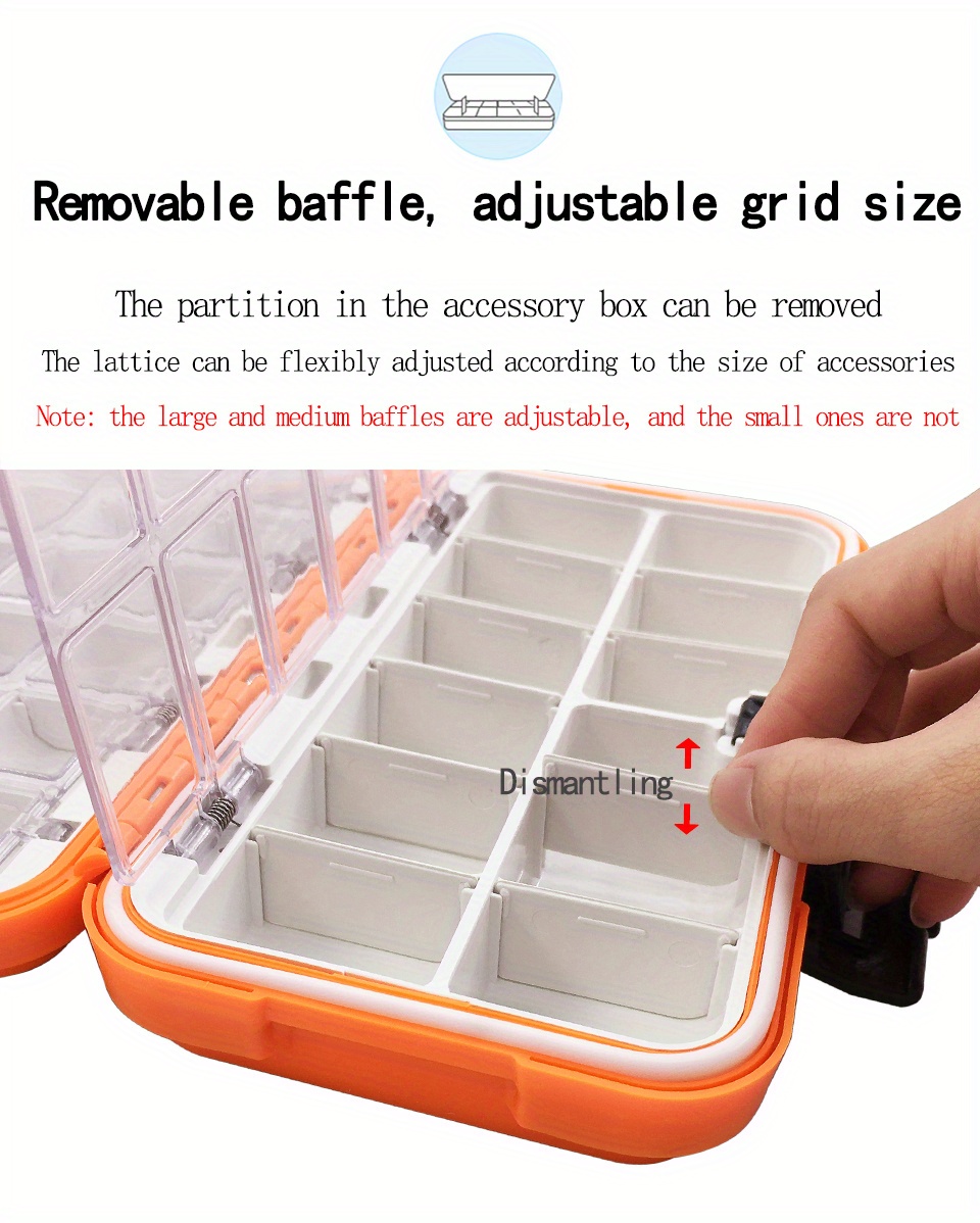 14 Compartments Double-Sided Fishing Lure Hook Tackle Box Visible Hard  Plastic Clear Fishing Lure Bait Squid Jig Minnows Hooks Accessory Storage  Case