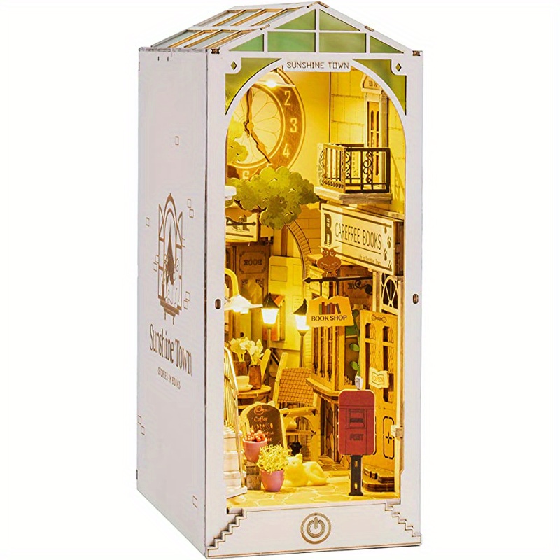 Diy Book Nook Kit, Diy Miniature Dollhouse Kit, 3d Wooden Puzzle Bookshelf  Insert Decor With Sensor Light,bookends Model Build-creativity Kit For Teen  Adults Women Birthday Gift, Backto School Gift - Temu Japan