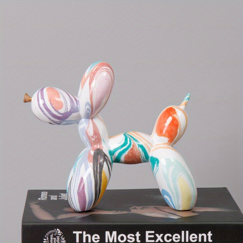 Nordic Modern Art Resin Graffiti Sculpture Balloon Dog - Temu