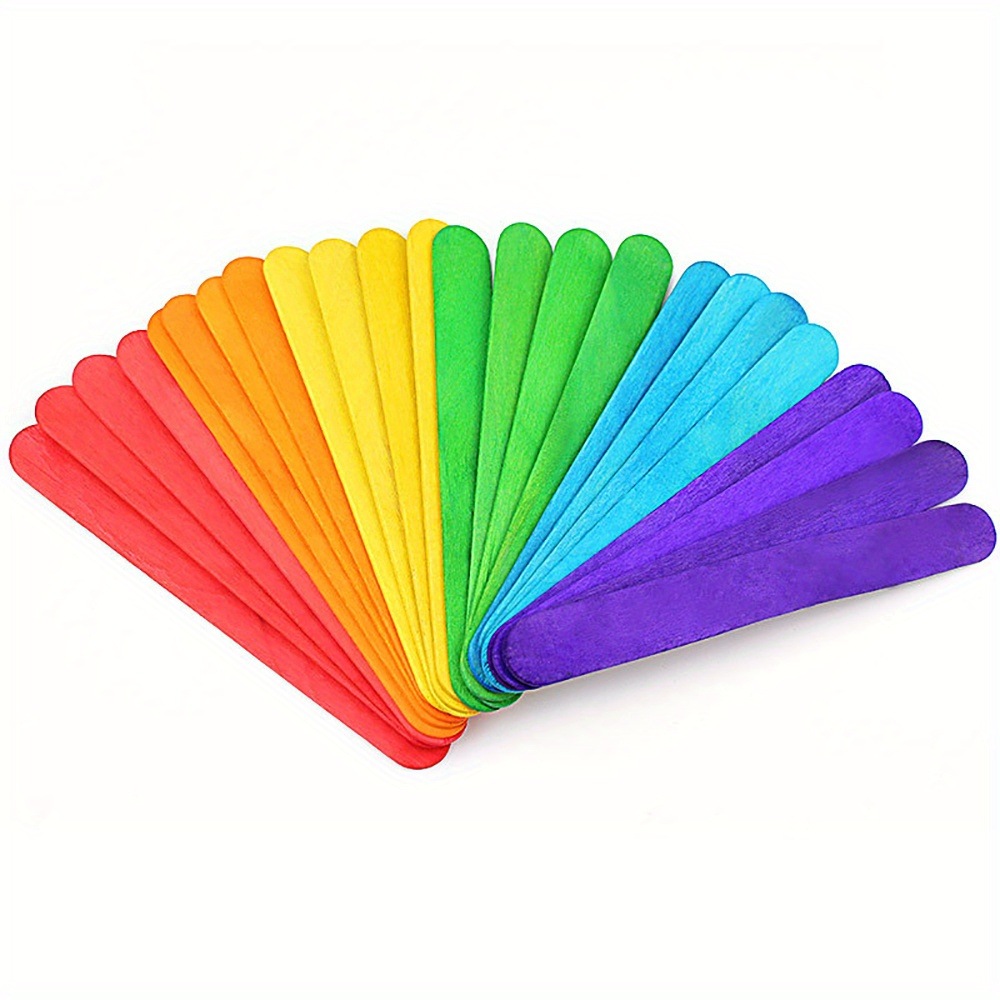 Diy Handmade Wooden Bar Sticks Colorful Popsicle Sticks Ice - Temu