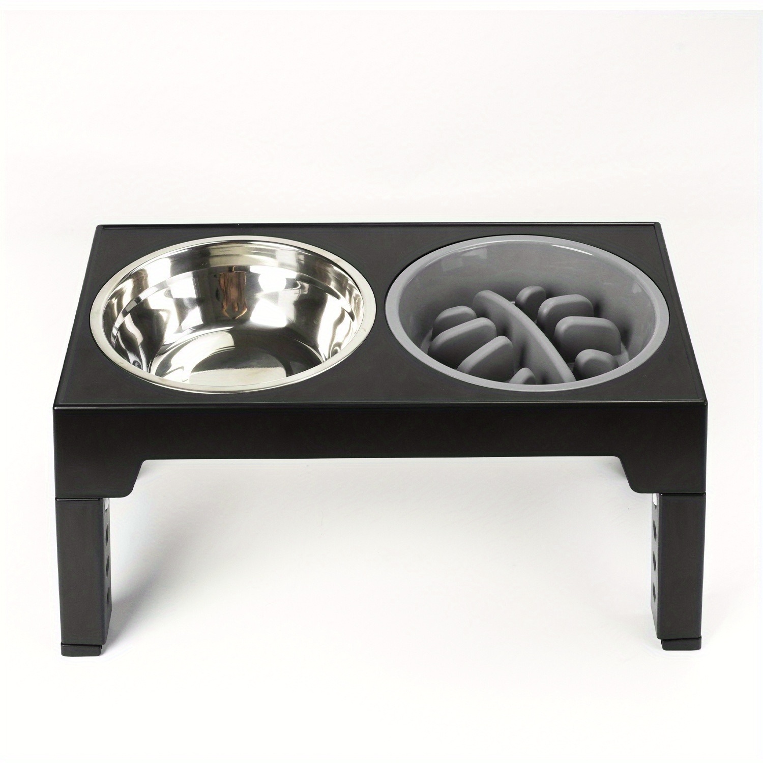 Elevated Dog Bowls Adjustable Raised Dog Bowl With 2 Stainless