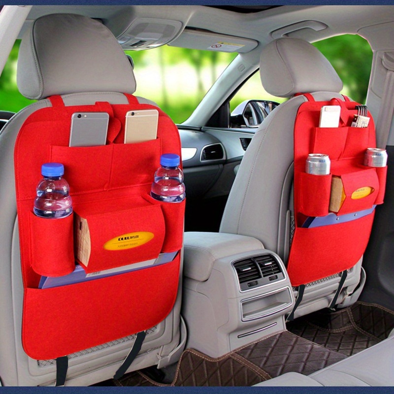 Organizador de asiento trasero multifuncional para coche, caja de  almacenamiento, portavasos con gancho, accesorios de viaje para coche  universales , Individuales y Bolsas DYNWAVEMX Organizador de asiento  trasero de coche