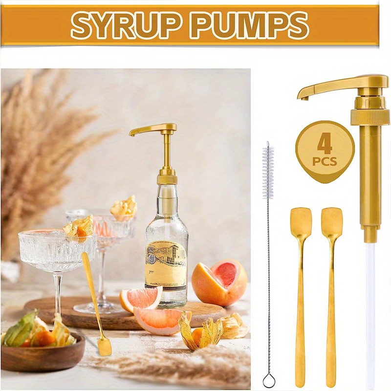 SAVITA 2pcs Sauce Pump Dispenser, Reusable Coffee Syrup Pump  Multifunctional No Dripping Coffee Syrup Pump Dispenser Compatible with  Torani 64oz Sauce Bottle (Gold) - Yahoo Shopping
