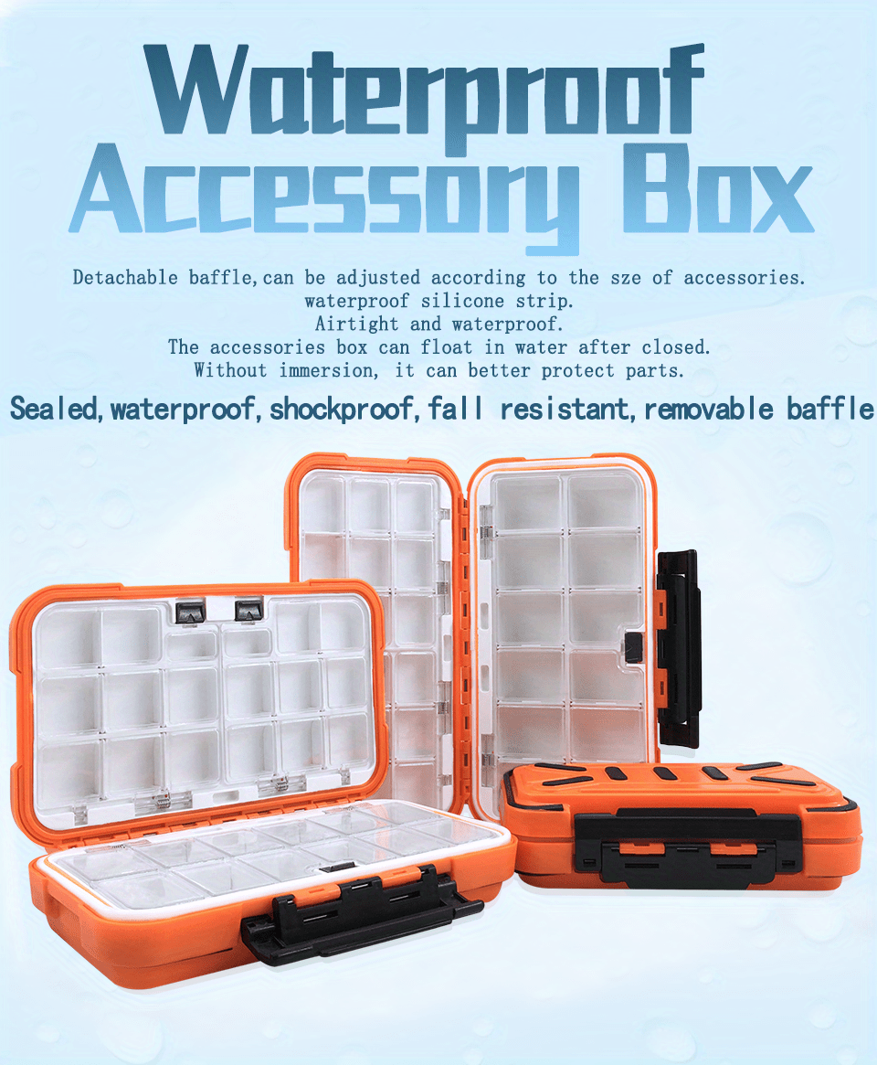 Gecheer Fishing Tackle Box PVC Fishing Gear Accessories Storage Box Case