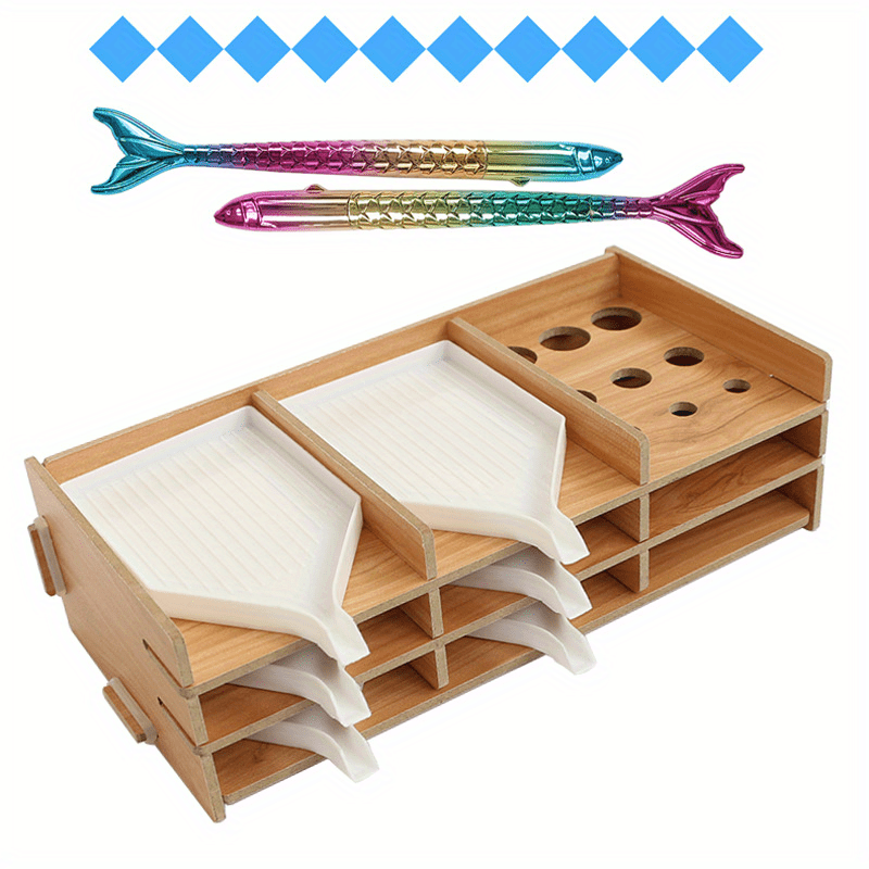 Diamond Painting Wood Tray Holder Multi boat Tray Holder - Temu