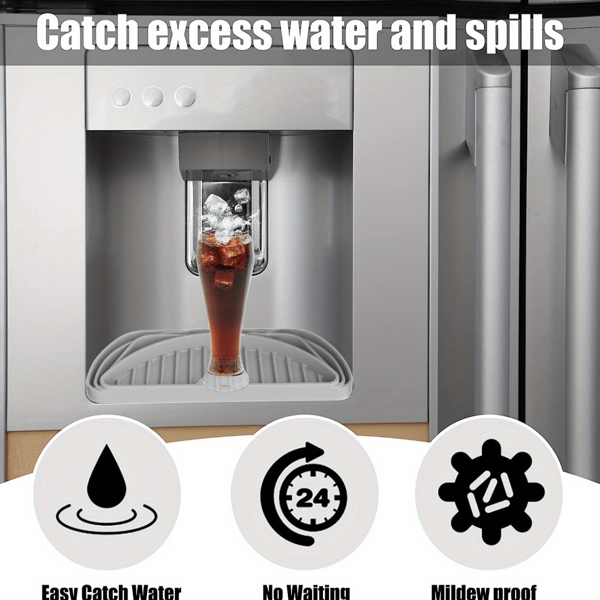 1 2pcs Refrigerator Drip Tray Catcher Non Slip Cuttable Fridge Drip