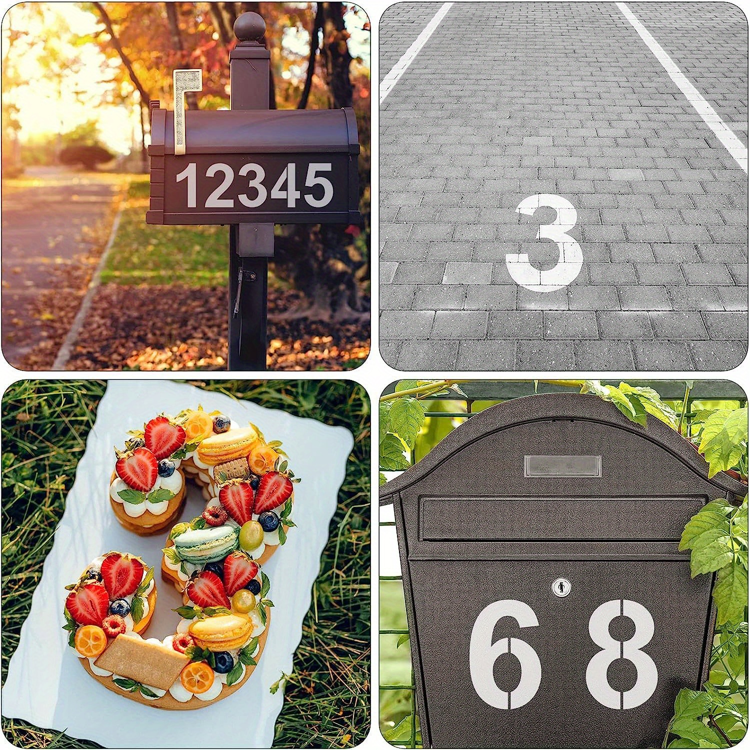 Number Stencils Set Plastic Number Stencils Reusable Digital Temu