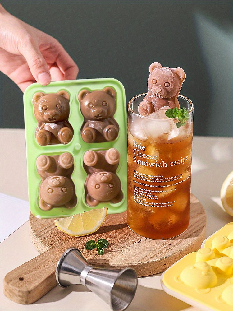 Cute Teddy Bear Ice Cube Tray, Silicone Flexible Food Grade Ice Cube Mold, Ice  Trays For Freezer, Ice Cube Maker, Easy Release Ice Maker, For Soft Drinks,  Whisky, Cocktail, And More, Kitchen