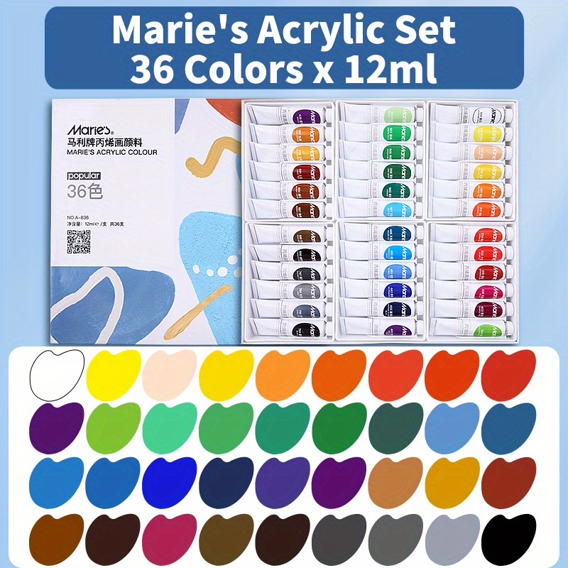 Professional Acrylic Paints Art Set 12/18/24/36 Colors 12ml Tubes Artist  Drawing Painting Pigment Hand Painted Wall Paint DIY