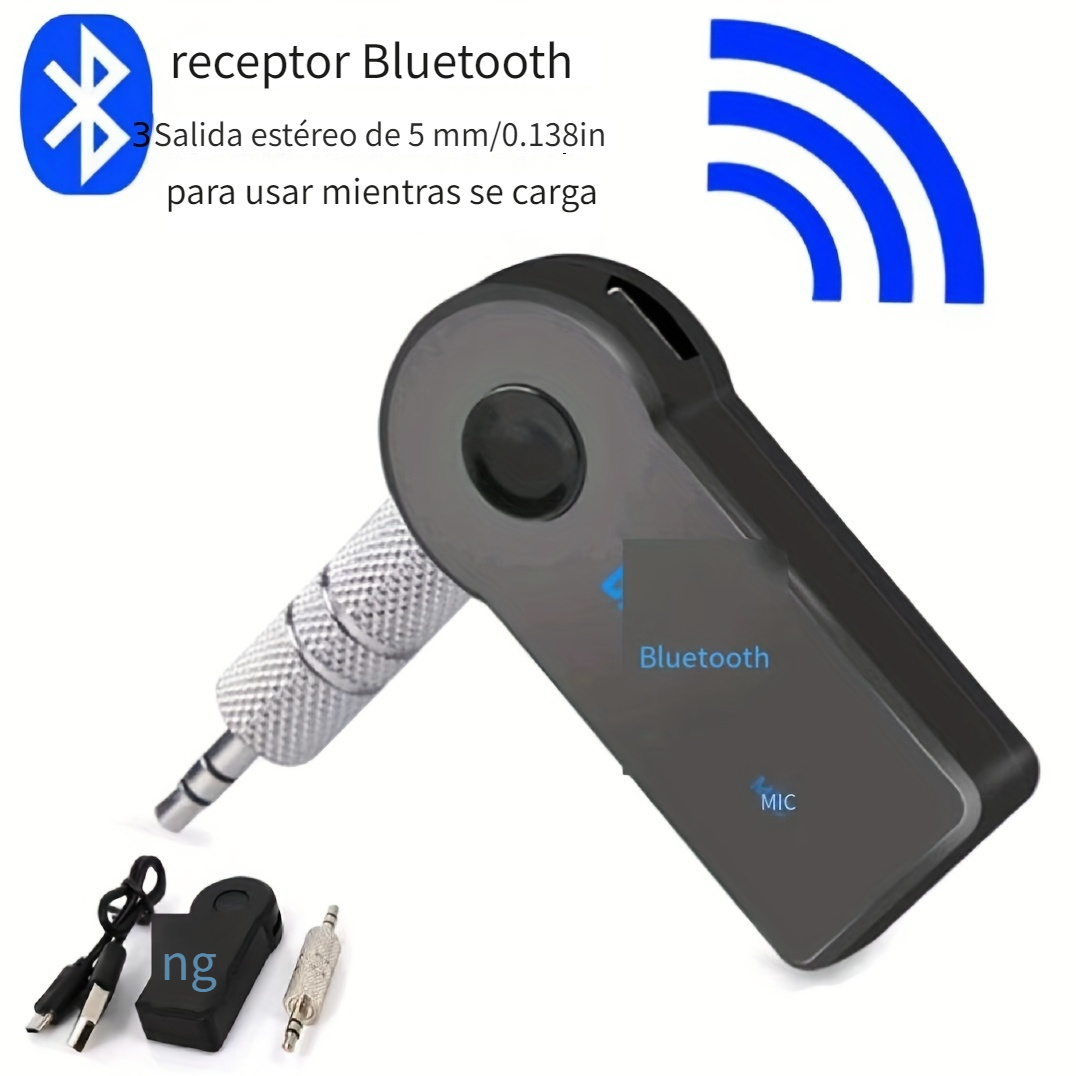 Receptor Bluetooth Auxiliar Coche Adaptador Inalámbrico 4.0 - Temu
