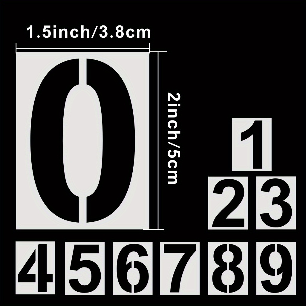 Number Stencils Kit Inch Large 0-9 Address Stencil Set 10PCS Reusable  Stencil