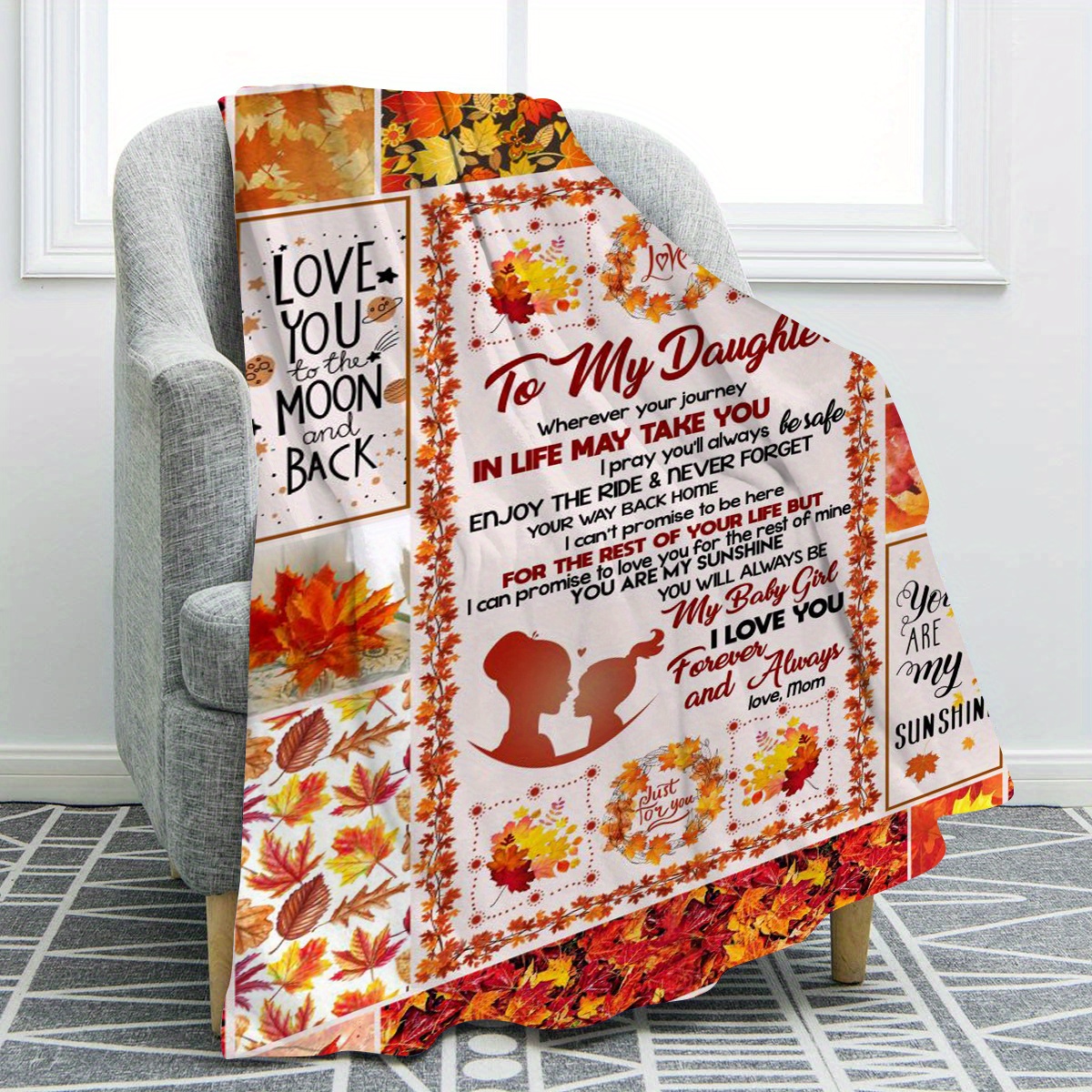 Cozy Maple Leaves Thanksgiving Quilted Blanket NCU0PD739
