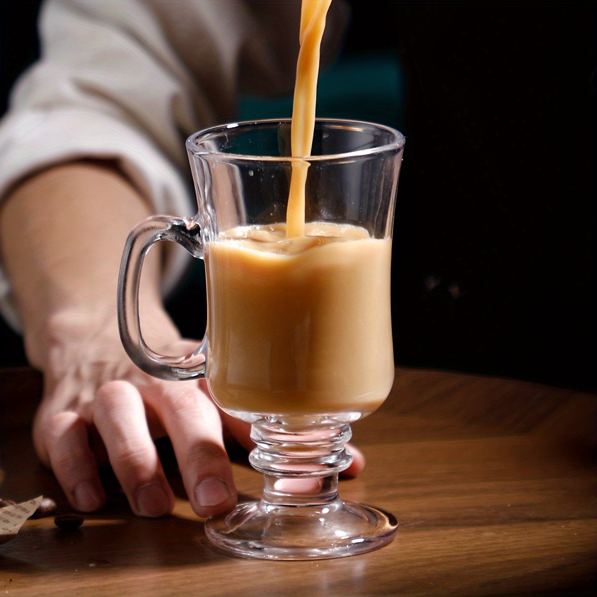 Irish Coffee Mugs Set Glass Coffee Cups With Handles Footed - Temu