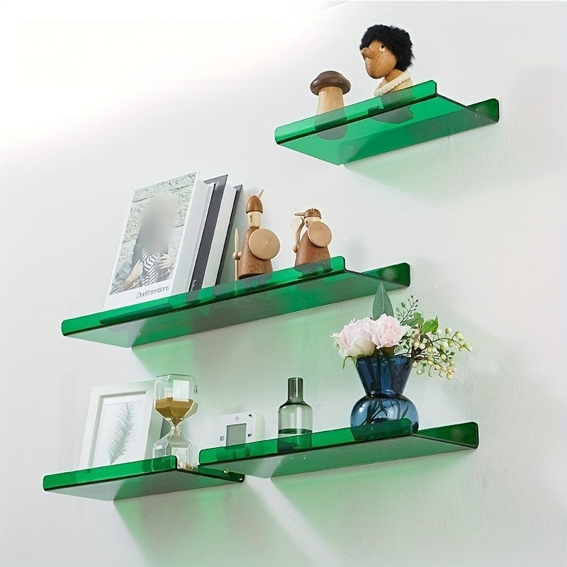 Plastic Punch-Free Wall Shelf Adhesive Floating Shelves Little Man