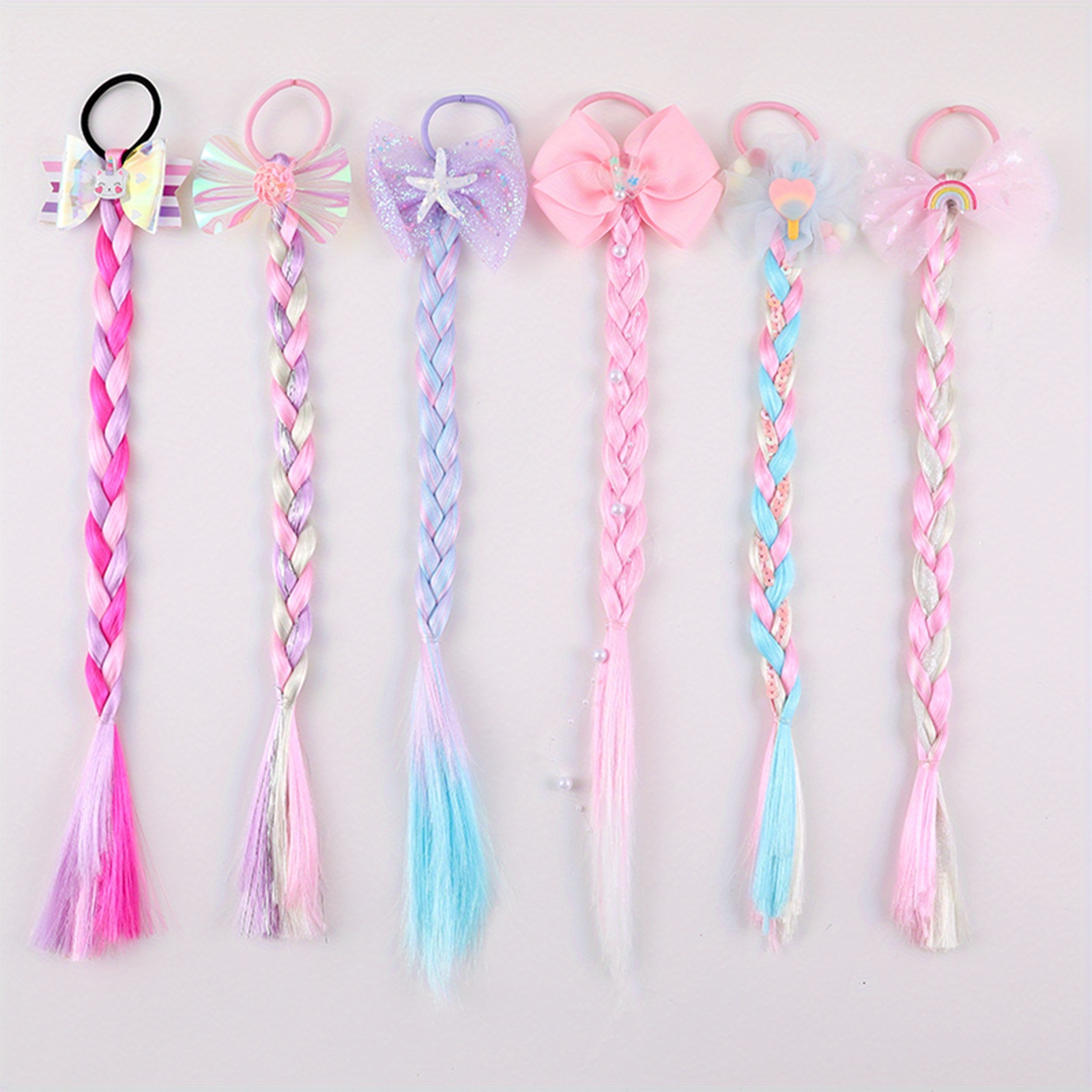 Kids Mixed Color Ribbon Rope Braiding Hair - Temu