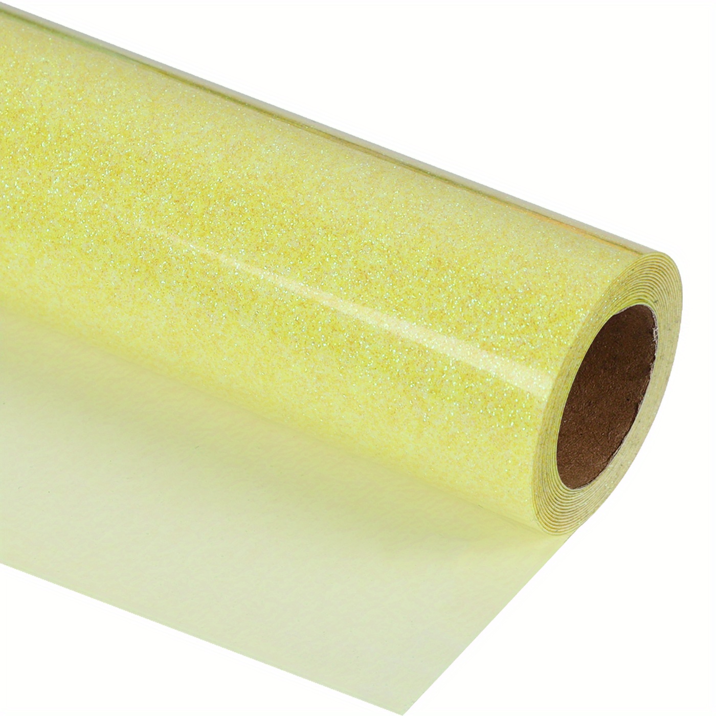Yellow Glitter Vinyl Rolls for Cricut, Silhouette, 6 Feet