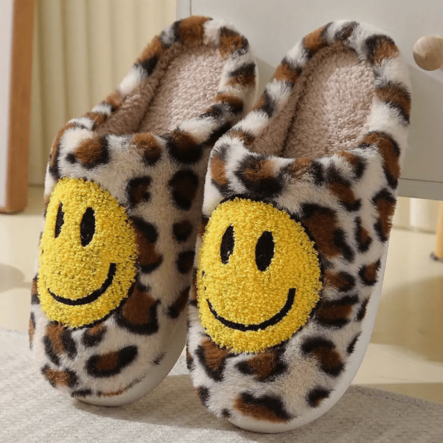 Fuzzy discount leopard slippers