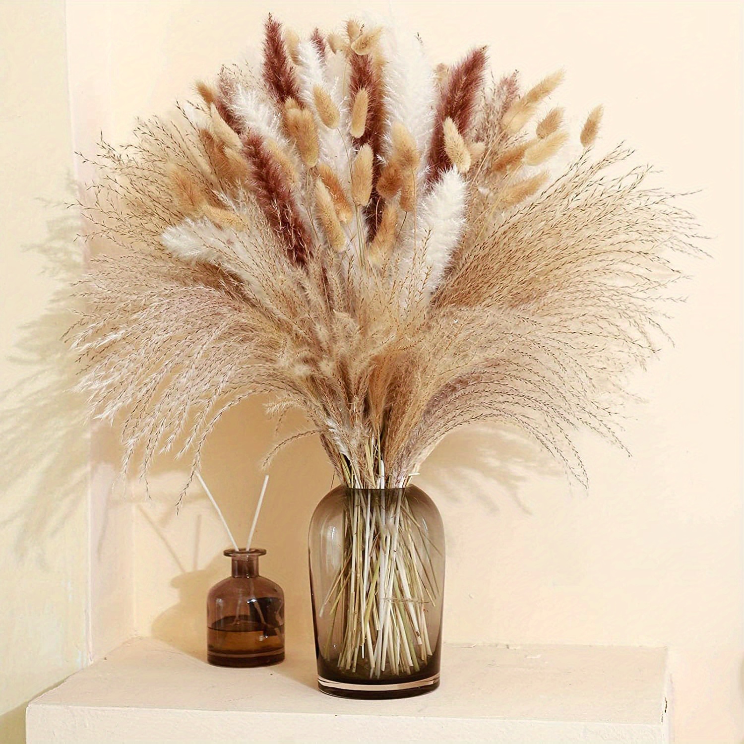 Dried Pampas Grass, White Pompas Bouquet, Fluffy Dry Pompous Bunny ...