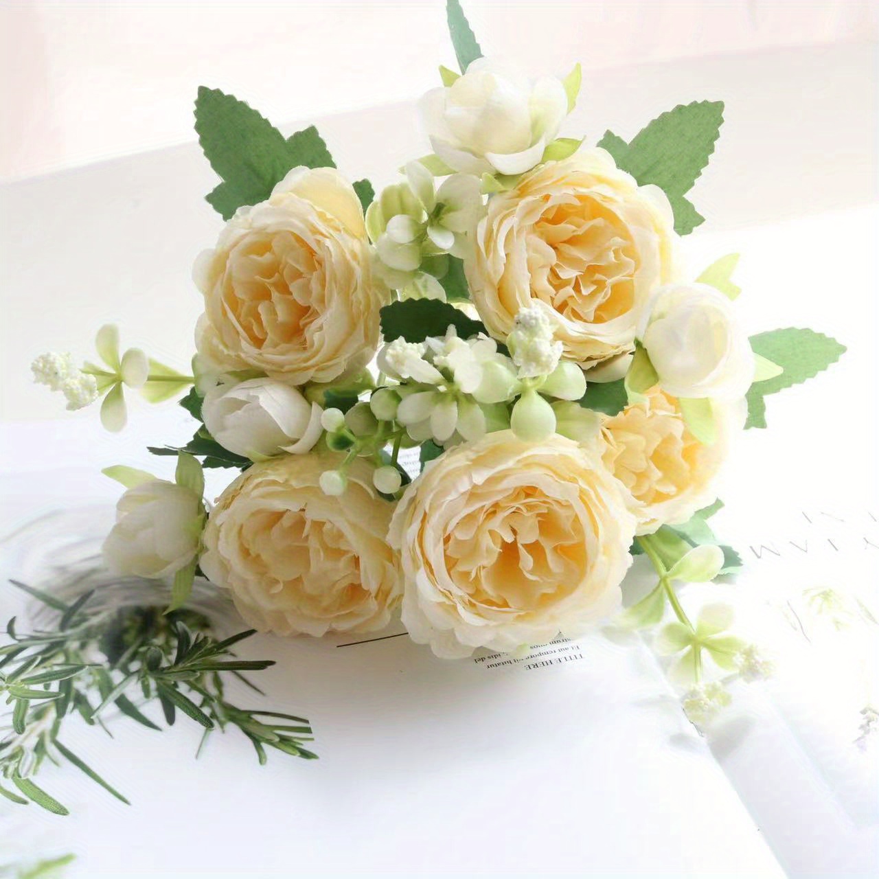 Artificial Flower Fake Peony Silk Flowers Rose Bouquet - Temu