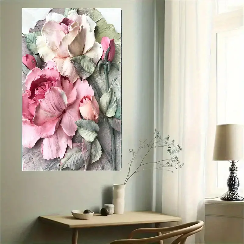 High Quality Printing Oil Painting, Flower Psinting, Large Size Peony  Flower Simple Modern Fashion Poster, Family Room Bar Cafe Study Art Wall  Decoration Poster, Home Decor Gift, Frameless - Temu