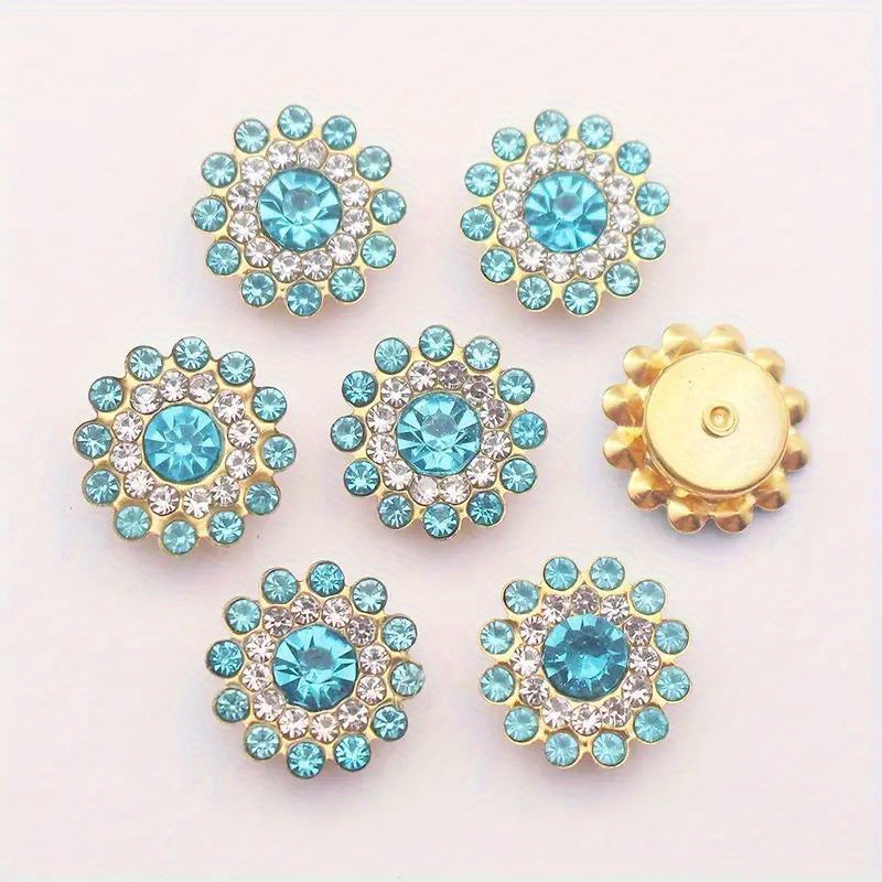 Sun Flower Crystal Glass Sew Golden Claw Flower Rhinestone - Temu ...