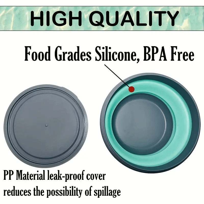 Silicone Folding Bowl Lid Portable Tableware Outdoor Travel Temu