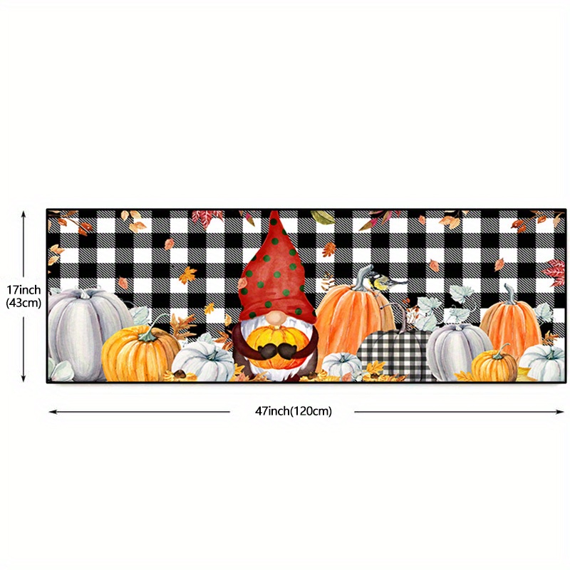 Autumn Pumpkin Print Floor Mat, Thanksgiving Pumpkin Maple Leaf Harvest  Fall Kitchen Rugs, Farmhouse Anti Fatigue Kitchen Carpet, Anti-skid  Washable, Kitchen Dining Room Floor, Small Office/home Office Sink Laundry  Room Decoration Carpet