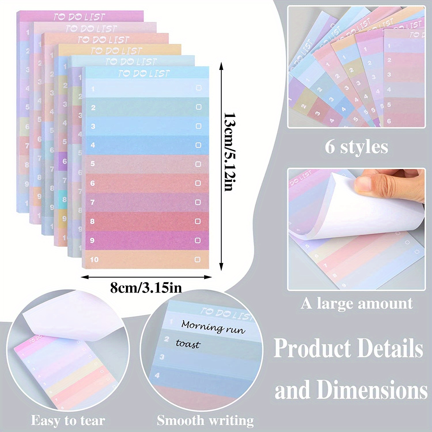 Multicolored Rainbow Notepads Shopping Plan Sticky Notes - Temu United ...