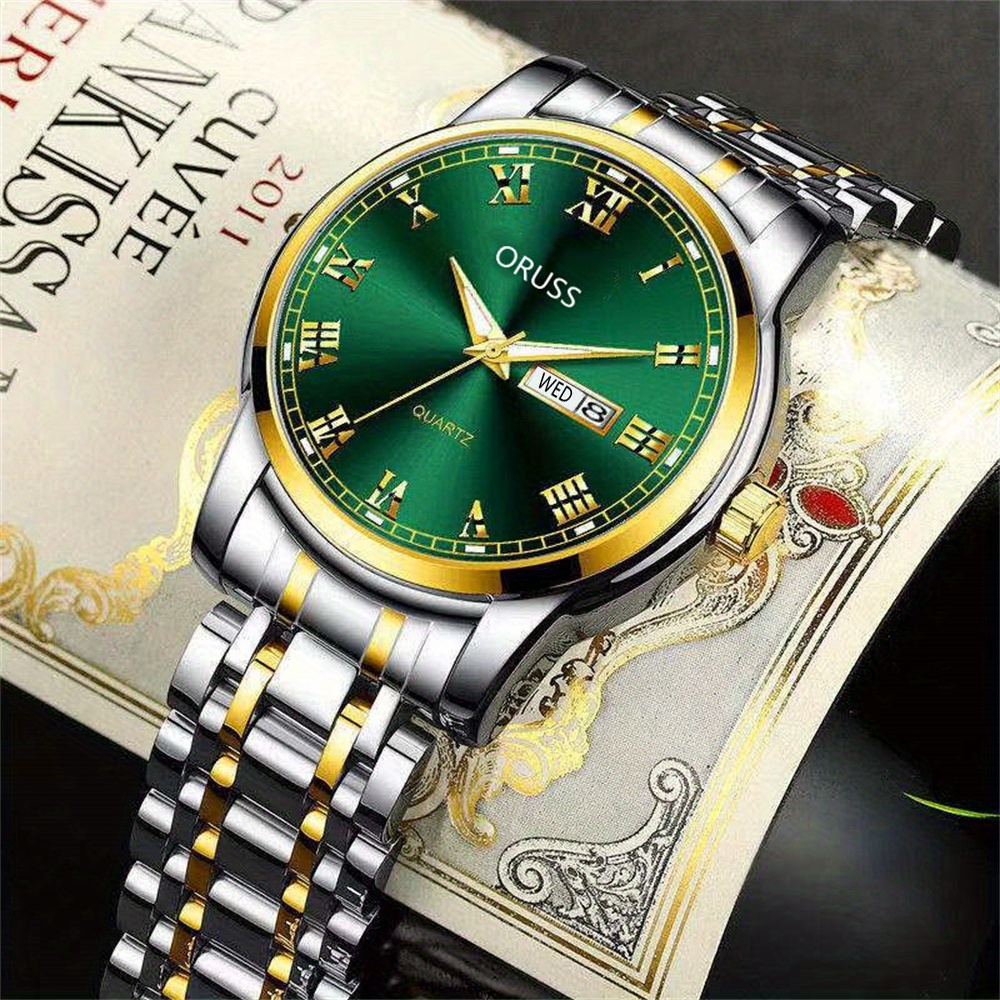 Reloj de hombre de estilo occidental con personalidad, elegante y de alta gama, con ambiente de moda y duradero, con doble calendario cinemático