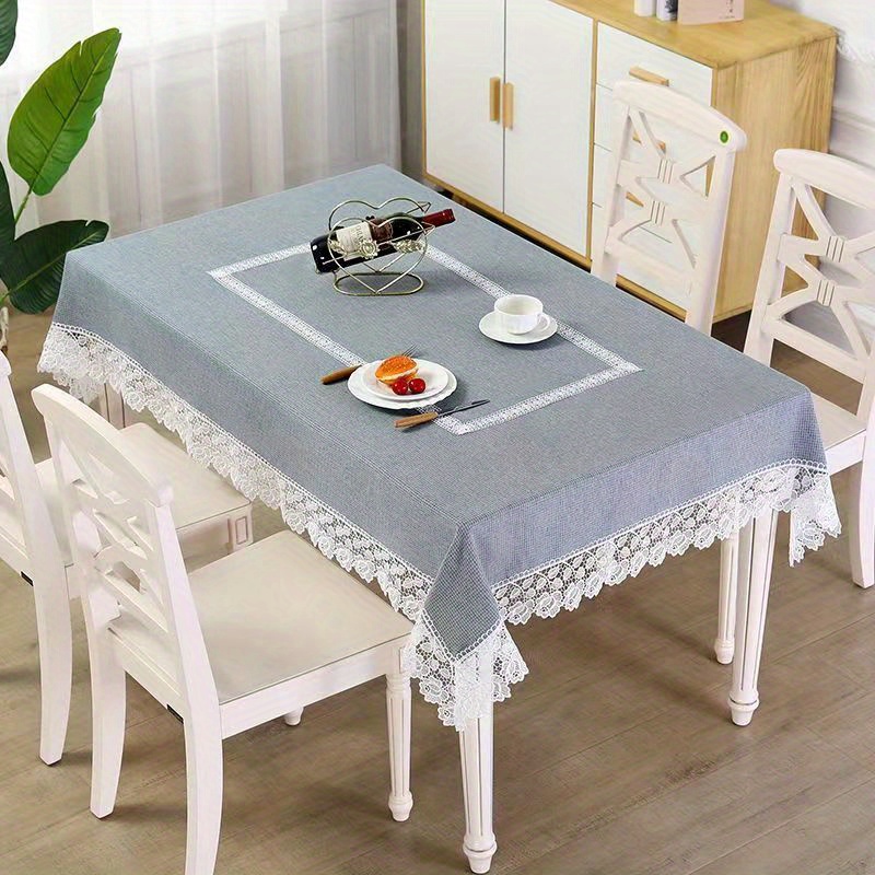 Cotton Linen Tablecloth Wrinkle Proof for Kitchen Dining Party Coffee Table Mat