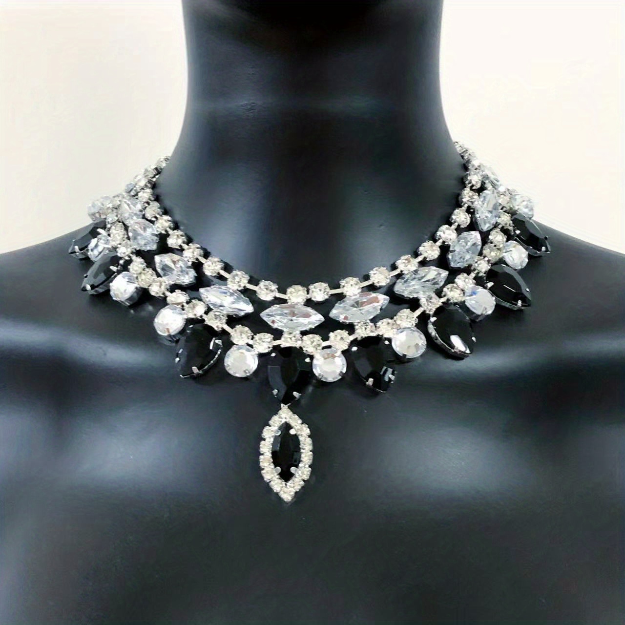 Elegant Bridal Necklace Statement Rhinestone Choker Necklace - Temu