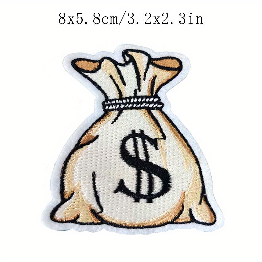 Embroidered Money Bag Patches Diy Clothing Decoration For - Temu