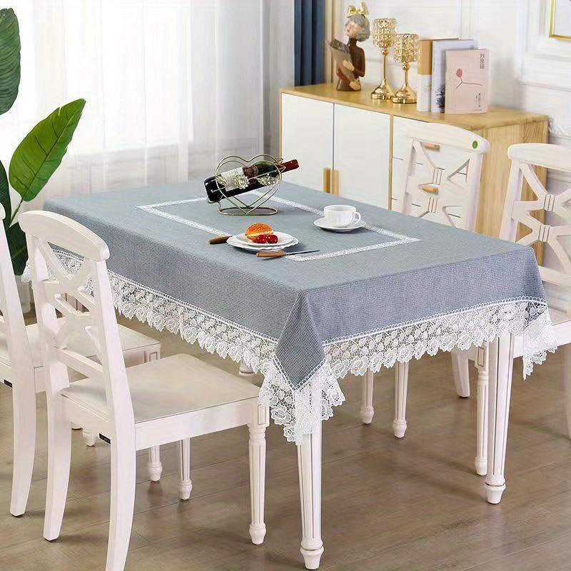 Cotton Linen Tablecloth Wrinkle Proof for Kitchen Dining Party Coffee Table Mat