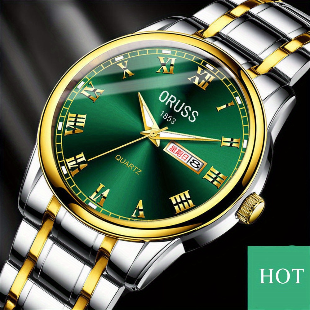Reloj de hombre de estilo occidental con personalidad, elegante y de alta gama, con ambiente de moda y duradero, con doble calendario cinemático
