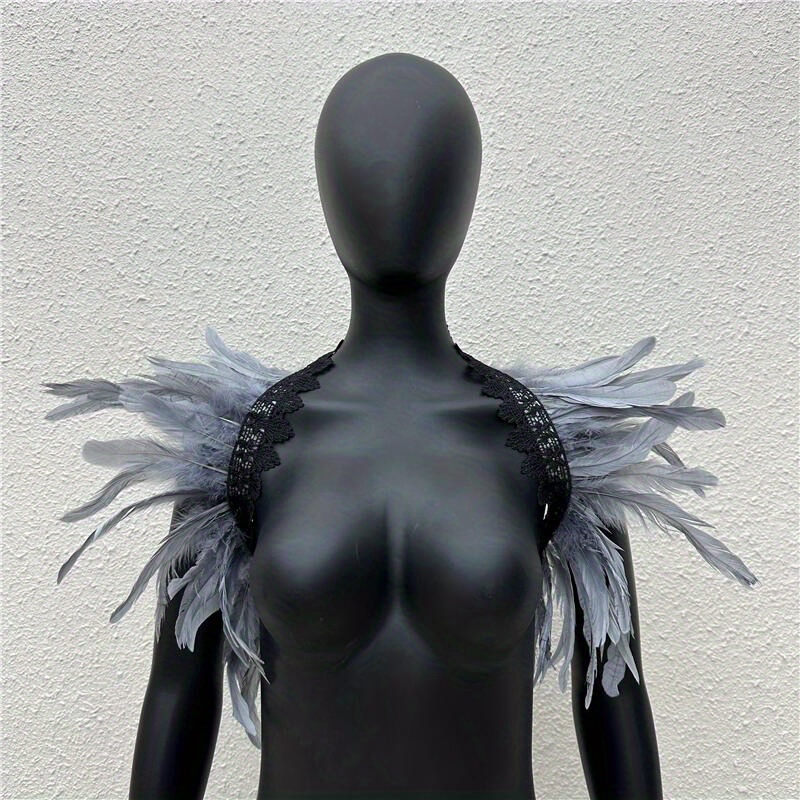 Black Faux Feather Wings